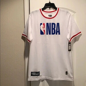 NBA Mesh White Logo Short Sleeve T-Shirt